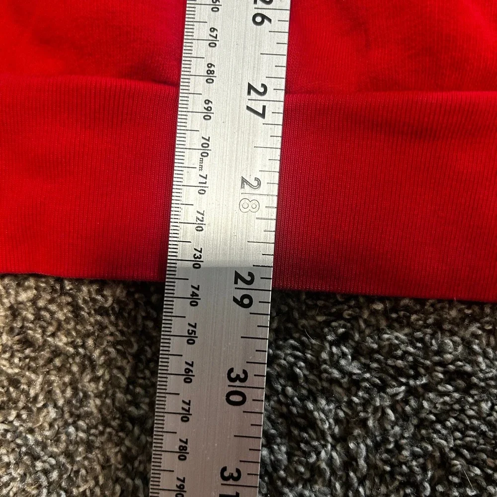 Adidas Hoodie Mens Large Red Excellent Big Logo Pullover Sweatshirt
